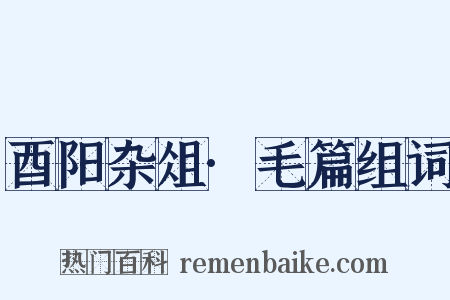 酉阳杂俎·毛篇组词是什么意思的图片